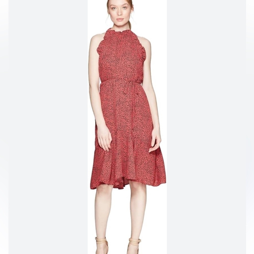 NWT Who what wear | Red & Black Leopard Print Midi Dress​​​​